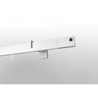 Карниз для штор SQUARE LINE (Білий глянець Q-АRT ЧОРНИЙ КРИСТАЛ) Одинарний 4.0м